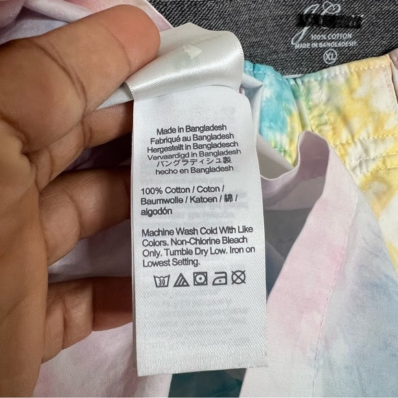 J.Crew Multicolor Tie-Dye Cotton Loungewear Shorts - Size XL - Picture 3 of 5